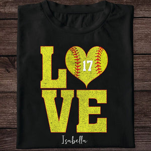 GeckoCustom Love Softball Shirt Personalized Custom Softball Shirt H538