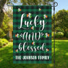 GeckoCustom Lucky And Blessed Custom Garden Flag H102 12"x18"