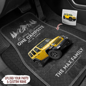 GeckoCustom Making memories On Campsite At A TimeCar mats, Upload photo car, HN590 2 Font Mats