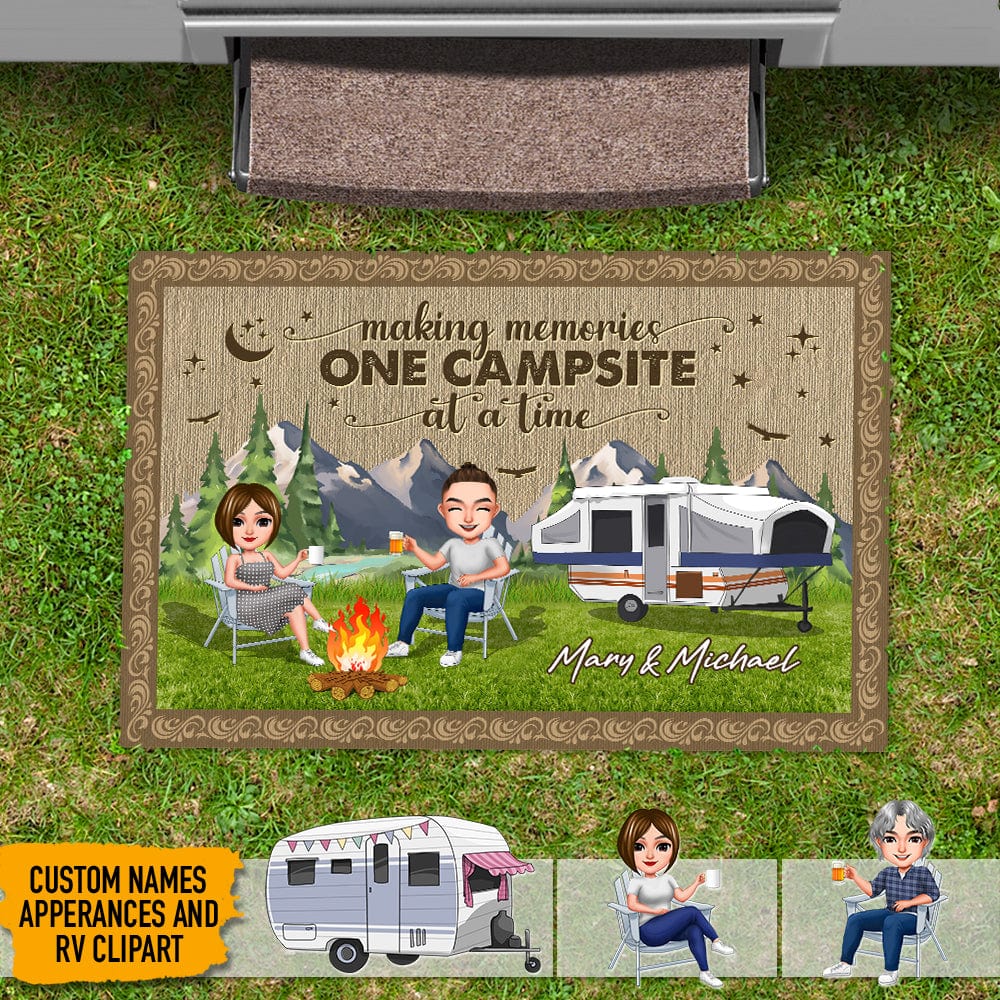 GeckoCustom Making Memories One Campsite At A Time Camping Doormat K228 HN590