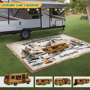 GeckoCustom Making Memories One Campsite At A Time Camping Patio Rug N369 HN590