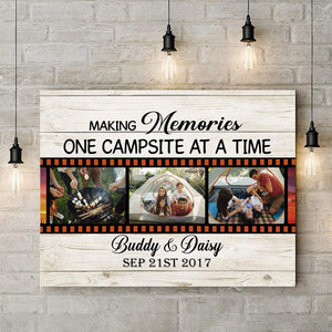 GeckoCustom Making Memories One Campsite At A Time Upload Photo Canvas, Camping Gift, HN590 12 x 8 Inch / Satin Finish: Cotton & Polyester