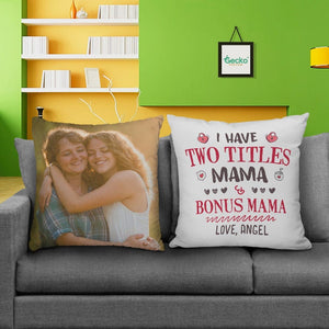 GeckoCustom Mama & Bonus Mama Stepmother Family Throw Pillow HN590