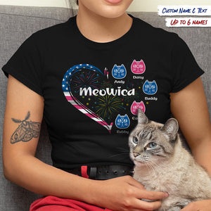 GeckoCustom Meowica Heart Cat Shirt, HN590