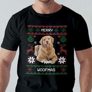 GeckoCustom Merry Woofmas Christmas Photo Shirt, Custom Photo Shirt