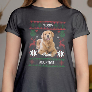 GeckoCustom Merry Woofmas Christmas Photo Shirt, Custom Photo Shirt