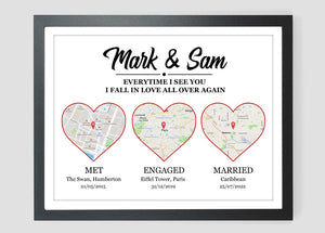 GeckoCustom Met Engaged Married Wedding Gift Picture Frame, HN590