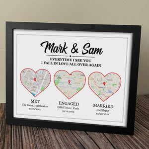 GeckoCustom Met Engaged Married Wedding Gift Picture Frame, HN590