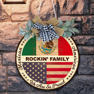 GeckoCustom Mexican-American we are so proud- Door Hanger HN590