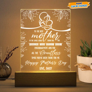 GeckoCustom Mother's Day Acrylic Plaque With LED Night Light N304 HN590 Acrylic / 7.9"x4.5"