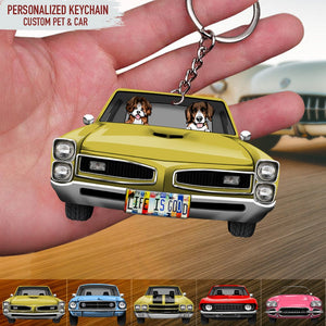 GeckoCustom Muscle Car Custom Dogs, Cats Acrylic Keychain, Car Lovers Gift, N304 HN590