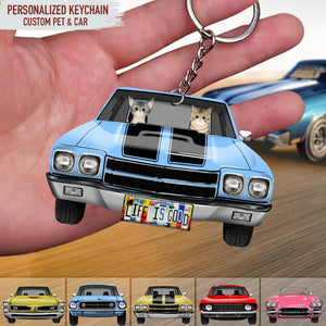 GeckoCustom Muscle Car Custom Dogs, Cats Acrylic Keychain, Car Lovers Gift, N304 HN590