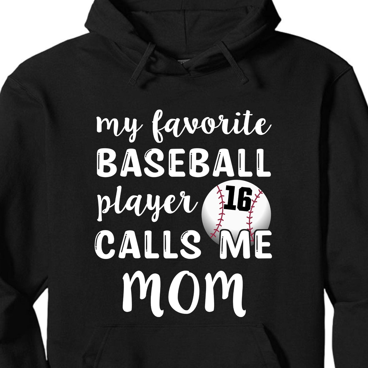 GeckoCustom My Favorite Baseball Player Personalized Custom Baseball Shirts C497 Pullover Hoodie / Black Colour / S
