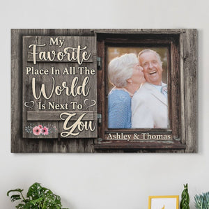 GeckoCustom My Favorite Place Is Next To You Personalized Custom Photo Print Canvas C579 12"x8"