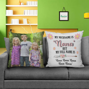 GeckoCustom My Full Name Is Nana Nana Nana Grandma Family Throw Pillow 10 HN590 14x14 in / Pack 2 (10% OFF)