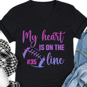 GeckoCustom My Heart Is On The Line Personalized Custom Football Shirt C481