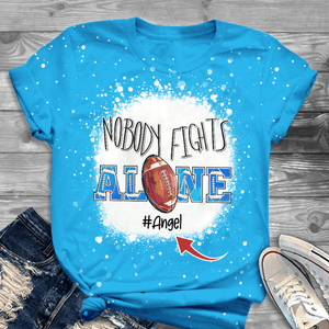 GeckoCustom Nobody Fight Alone Football Bleached Tshirt HN590