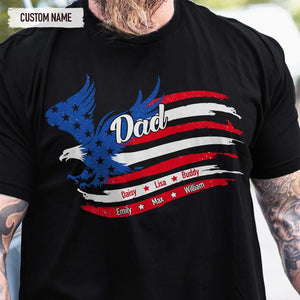 GeckoCustom Papa Patriotic America Flag Family Shirt HN590