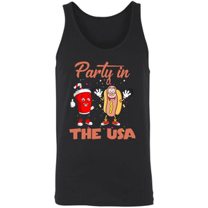 GeckoCustom Party in the USA Fourth of July Shirt H403 Unisex Tank Top / Black / X-Small