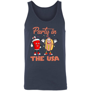 GeckoCustom Party in the USA Fourth of July Shirt H403 Unisex Tank Top / Navy / X-Small