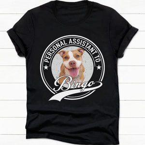 GeckoCustom Personal Assistant Personalized Custom Dog Cat Pet Photo Frontside Shirt C273 Women Tee / Black Color / S