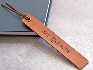 GeckoCustom Personalised Leather Bookmark, Third Anniversary Gift, HN590 17cm * 2.5cm