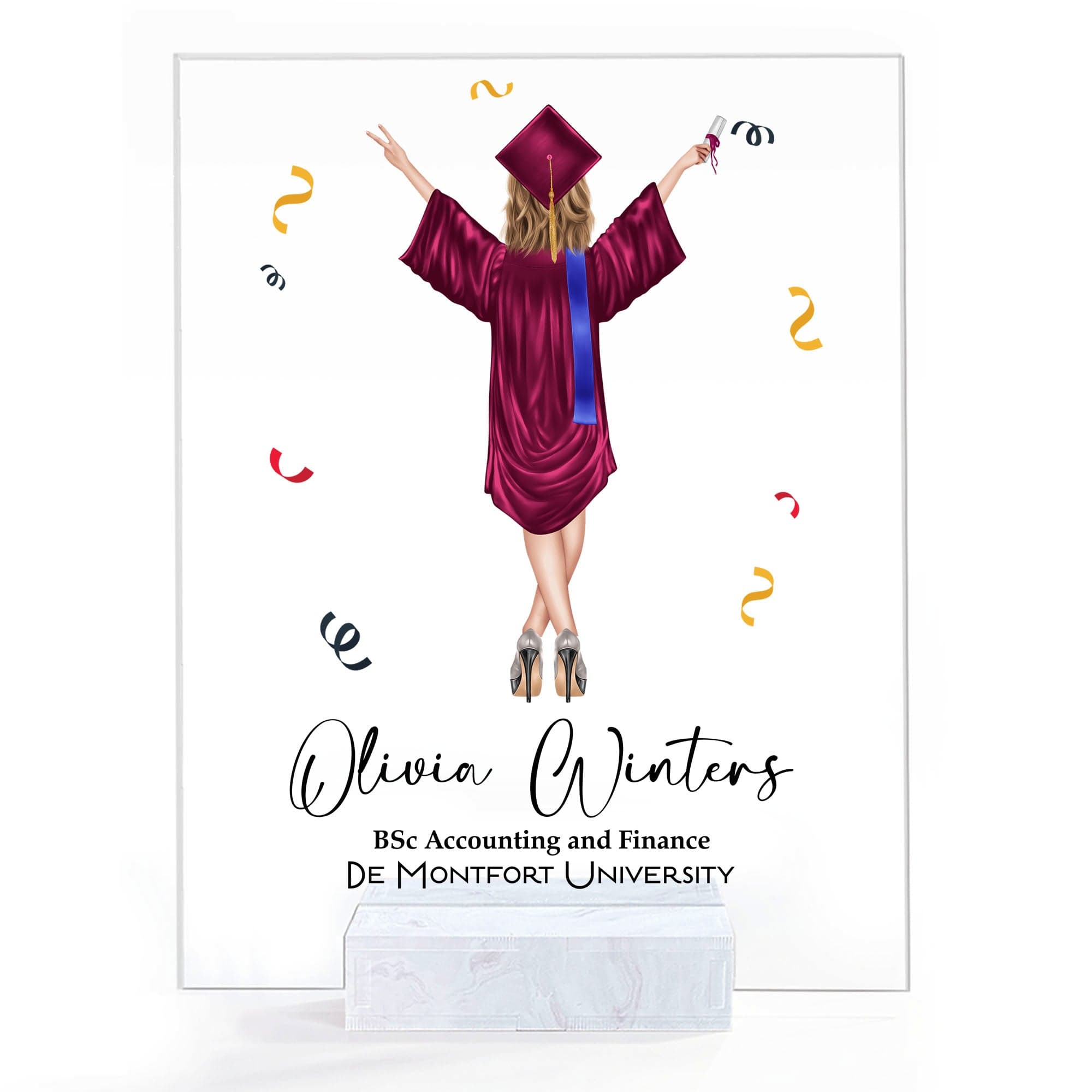 GeckoCustom Personalized Acrylic Plaque Ceremony Gift For Graduation Senior C601V1