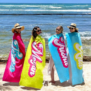 GeckoCustom Personalized Beach Towel Retro Custom Name, HN590