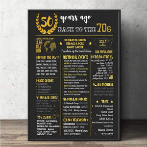 GeckoCustom Personalized Birthday Poster, Black Birthday Newspaper Poster 40th 50th 60th 70th, Birthday Gift 12"x 18"