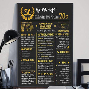 GeckoCustom Personalized Birthday Poster, Black Birthday Newspaper Poster 40th 50th 60th 70th, Birthday Gift