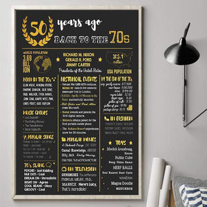 GeckoCustom Personalized Birthday Poster, Black Birthday Newspaper Poster 40th 50th 60th 70th, Birthday Gift