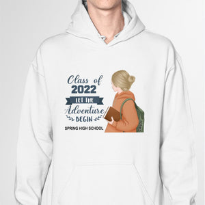 GeckoCustom Personalized Class of 2022 Custom Shirt, Let The Adventure Begin Senior 2022, Class Of 2022 Shirt Pullover Hoodie / Sport Grey Colour / S