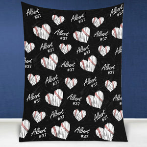 GeckoCustom Personalized Custom Baseball Blanket H352