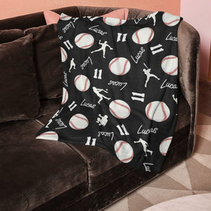 GeckoCustom Personalized Custom Baseball Collage Blanket H531