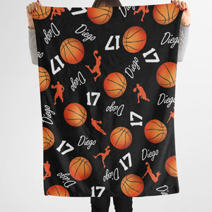 GeckoCustom Personalized Custom Basketball Collage Blanket H531