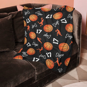 GeckoCustom Personalized Custom Basketball Collage Blanket H531