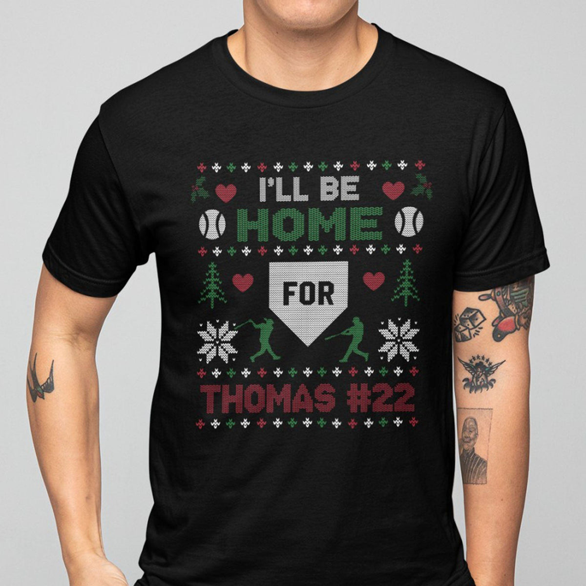 GeckoCustom Personalized Custom Be Home Baseball Ugly Christmas Sweatshirt H536