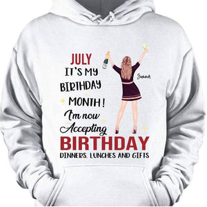 GeckoCustom Personalized Custom Birthday T Shirt, It's My Birthday Month Accepting Dinners Lunches Gifts Shirt, Birthday Gift