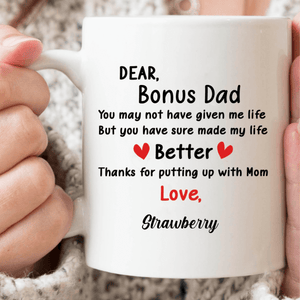 GeckoCustom Personalized Custom Coffee Mug, Gift For Dad, Gift For Bonus Dad 11oz