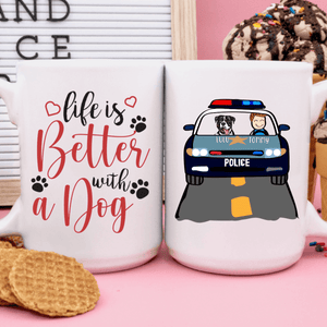 GeckoCustom Personalized Custom Dog Coffee Mug, Life Is Better With A Dog Mug, Dog Lover Gift 11oz