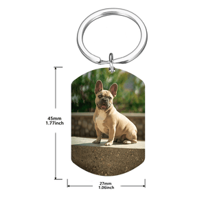 GeckoCustom Personalized Custom Dog Keychain, One By My Side Keychain, Dog Cat Memorial Gift