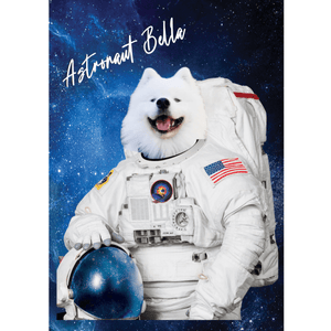 GeckoCustom Personalized Custom Dog Photo Print Canvas, Funny Pet Astronaut Canvas, Dog Lovers Gift