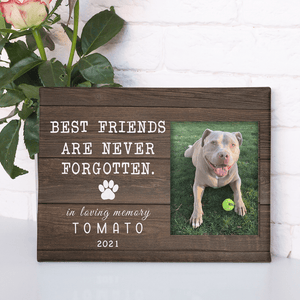 GeckoCustom Personalized Custom Dog Print Canvas, Best Friends Are Never Forgotten Canvas, Dog Lover Gift 12"x8"