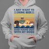 GeckoCustom Personalized Custom Dog Shirt, I Just Want To Drink Beer With My Dogs, Dog Dad Gift Pullover Hoodie / Sport Grey Colour / S
