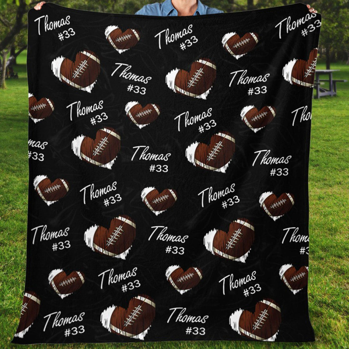 GeckoCustom Personalized Custom Football Blanket H532