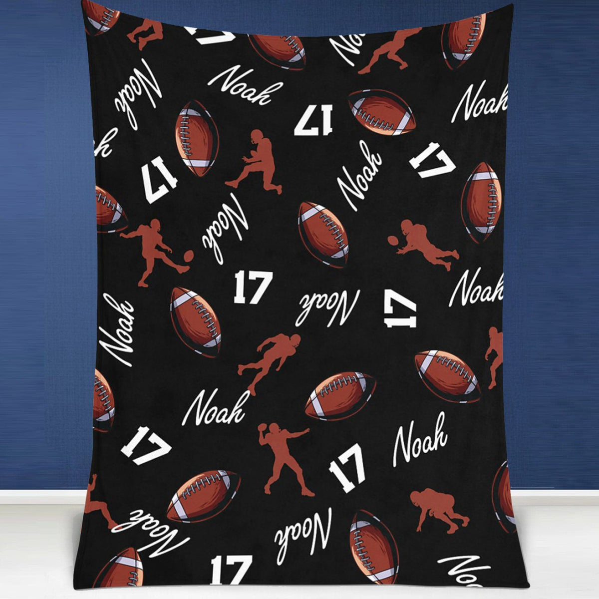 GeckoCustom Personalized Custom Football Collage Blanket H531