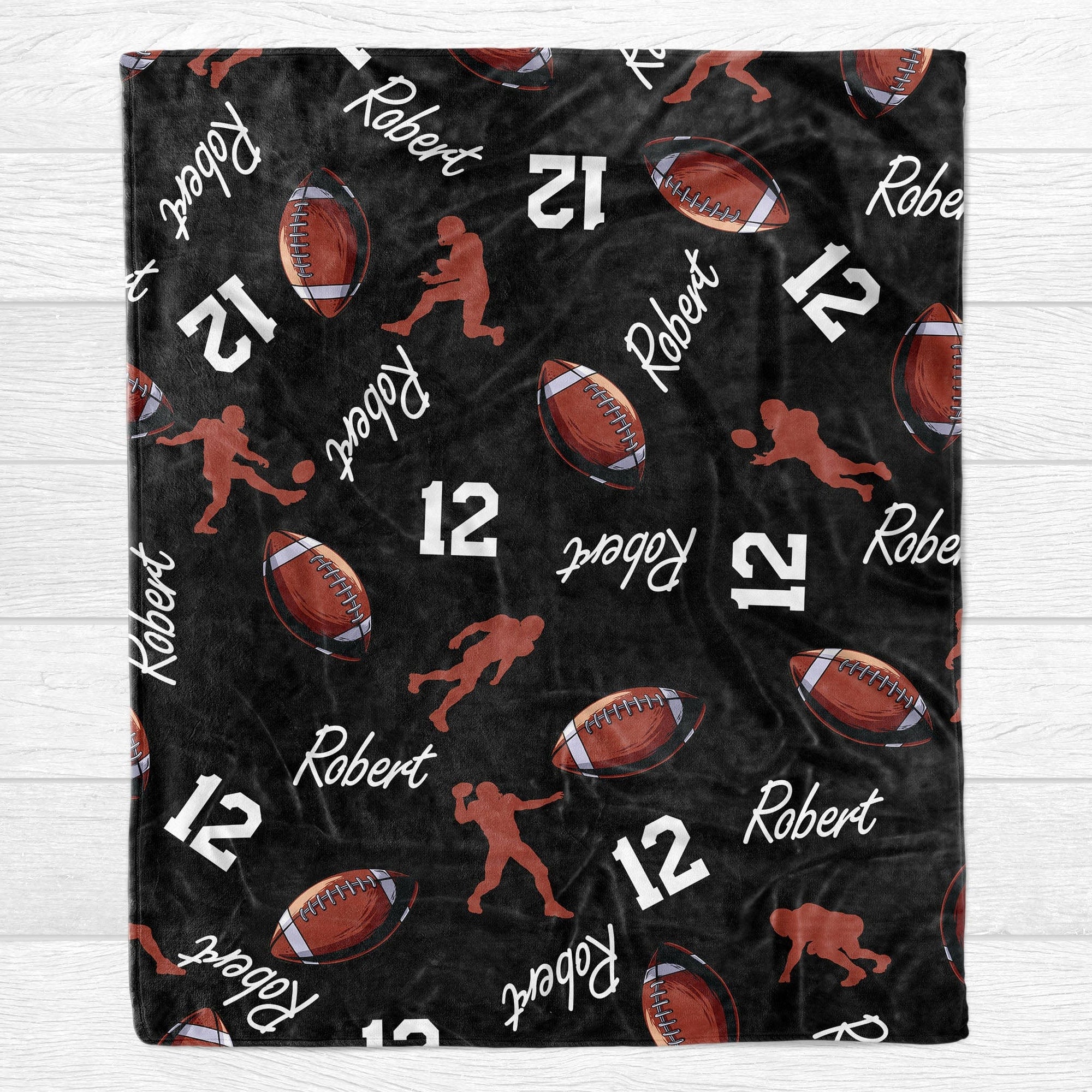 GeckoCustom Personalized Custom Football Collage Blanket H531