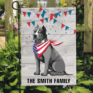 GeckoCustom Personalized Custom Garden Flag, Dog Lover Gift, America Dog With Bright Background 12"x18"