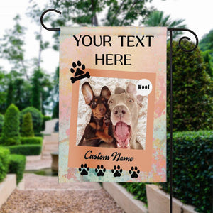 GeckoCustom Personalized Custom Garden Flag, Dog Lover Gift, Custom Text 12"x18"