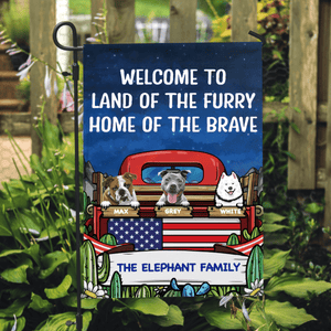 GeckoCustom Personalized Custom Garden Flag, Dog Lover Gift, The Furry And The Brave 12"x18"